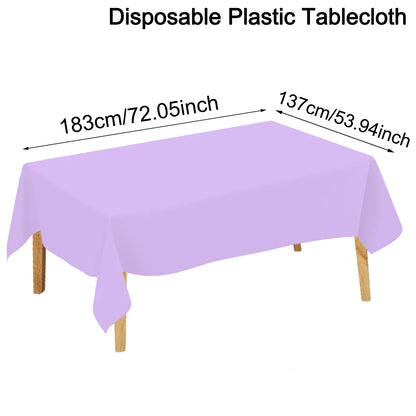 Disposable Solid Color Tablecloth Birthday Party Wedding Christmas Table Cover for Home Kitchen Dining Rectangle Tablecovers