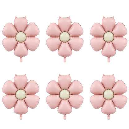 6pcs 50.5x40cm Matt Pink Candy Daisy Balloon Aluminum Foil Balloon Girl Baby Shower Birthday Party Wedding Decoration