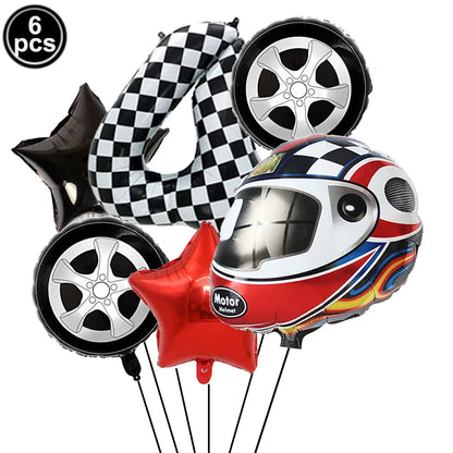 Ballons anniversaire | Thème Casque de Moto | 6 pièces