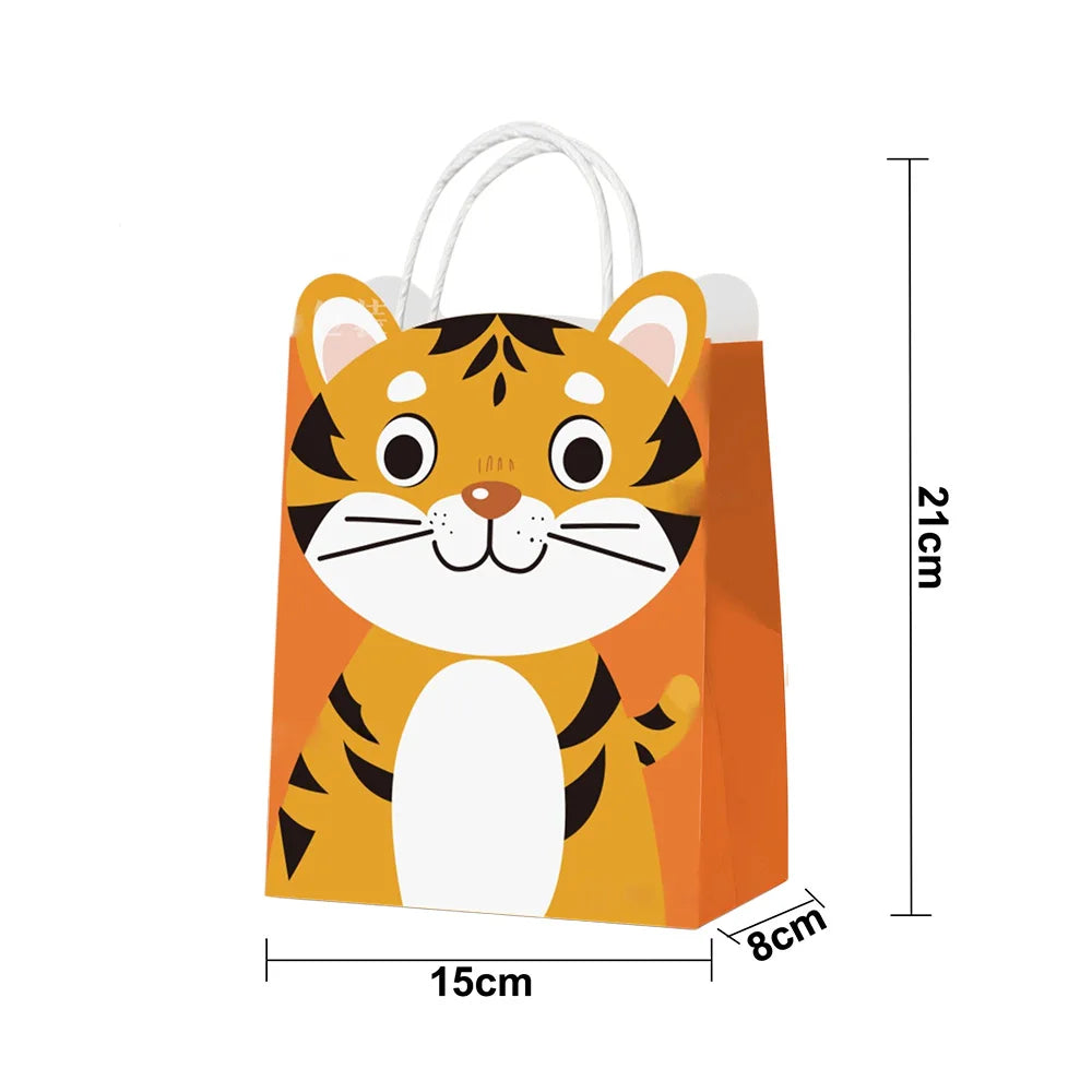 Sac Cadeau Anniversaire Enfant Tigre | Lot de 10, 20 ou 30