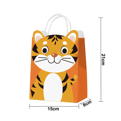 Sac Cadeau Anniversaire Enfant Tigre | Lot de 10, 20 ou 30