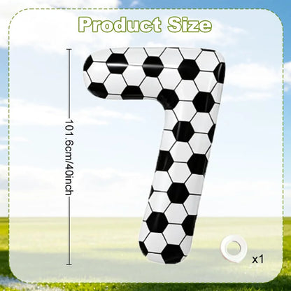 Black and white football digital balloon 0-9,40 inch giant digital balloon sports themed gift, birthday party anniversary decor