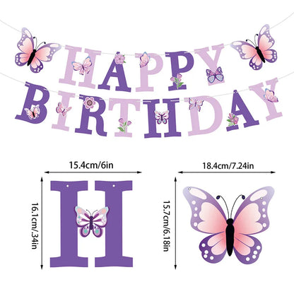 Banderole Joyeux Anniversaire | Papillon