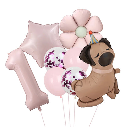 Ballon d'anniversaire chien | Kit Complet 8 Pièces
