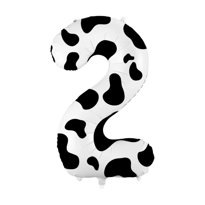 Cow Print Number Balloon 40Inch Cow Themed Kids Birthday Party Supplies Decoration Cowgirl Farm Baby Shower Wedding