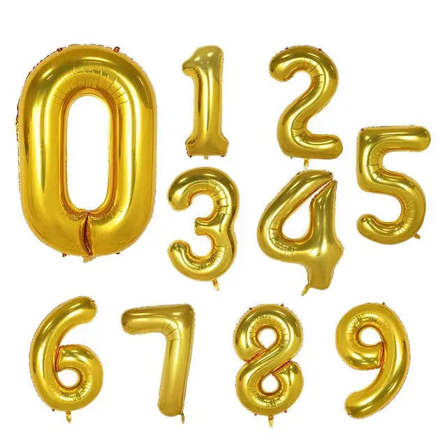 Ballon chiffre | Or | 40 pouces | 0 à 9