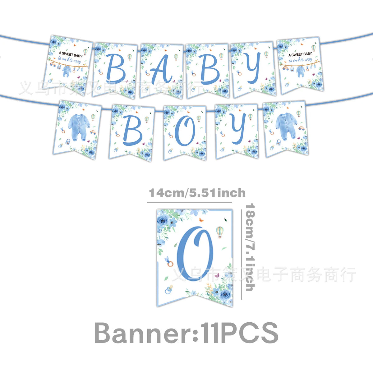 Guirlande Baby Shower Garçon | Décoration Suspendue