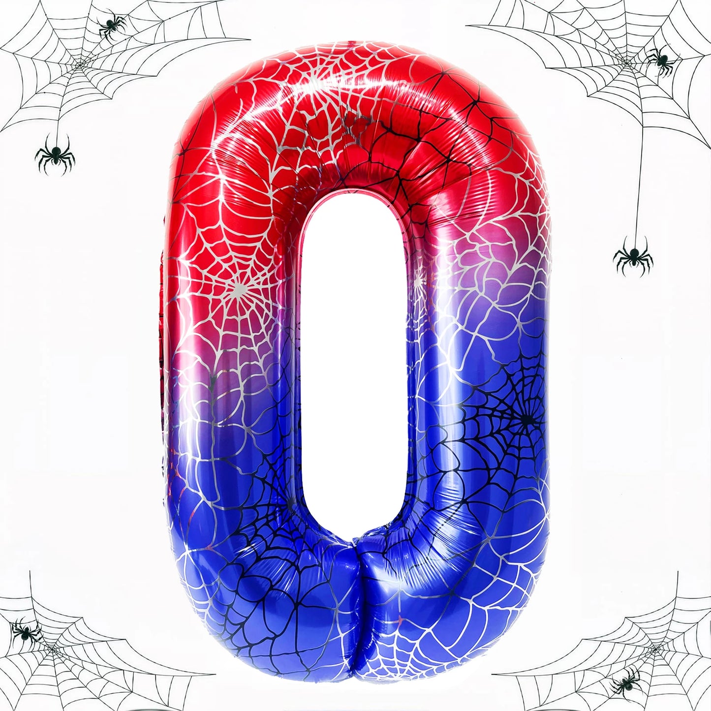 40 Inch Spider Theme Number 0-9 Foil Balloon Large Mylar for Kid Boy Movie Lover Birthday Party Anniversary Decoration Supplies