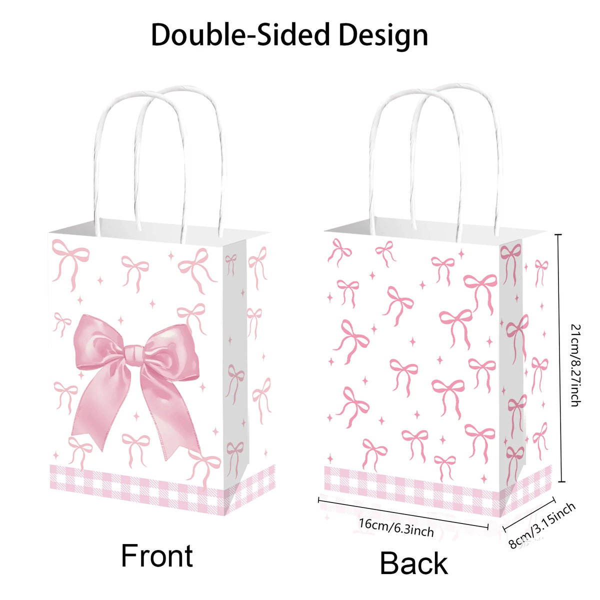 Sac Cadeau Anniversaire Nœud Rose | Lots de 10, 20 ou 30 Pièces
