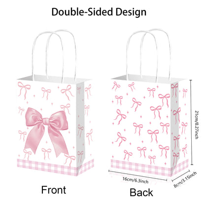 Sac Cadeau Anniversaire Nœud Rose | Lots de 10, 20 ou 30 Pièces