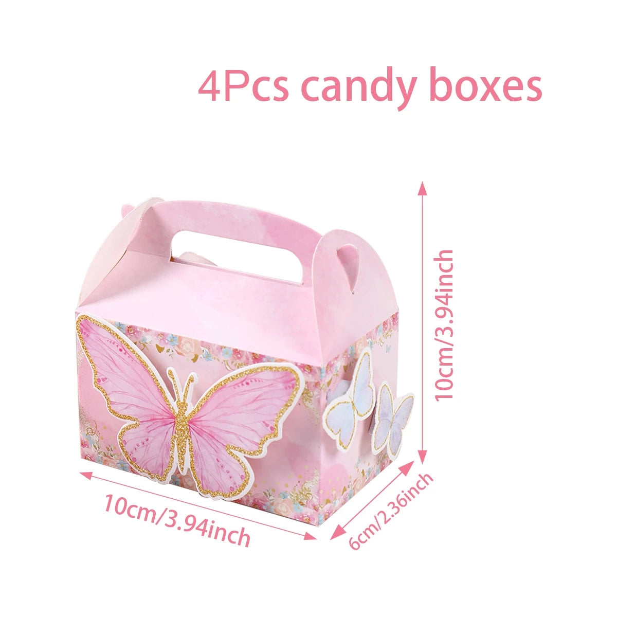 Boite à cadeau | Papillon Rose ou Lilas | Lot de 4