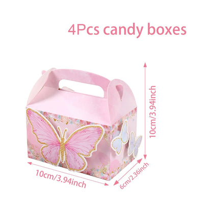 Boite à cadeau | Papillon Rose ou Lilas | Lot de 4