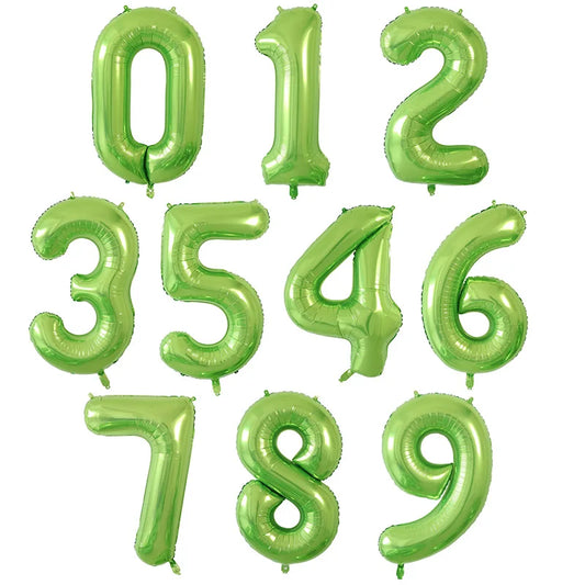 Ballon chiffre | Vert pâle | 40 pouces | 0 à 9