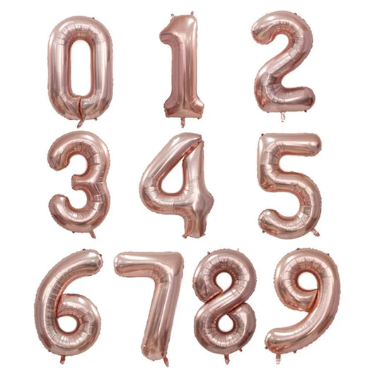 Ballon chiffre | Rose gold | 40 pouces | 0 à 9