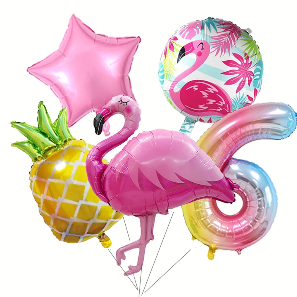 Ballons d anniversaire | Tropicale Flamant Rose