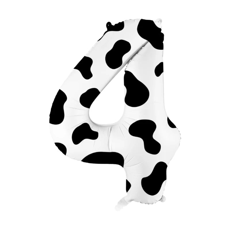 Cow Print Number Balloon 40Inch Cow Themed Kids Birthday Party Supplies Decoration Cowgirl Farm Baby Shower Wedding