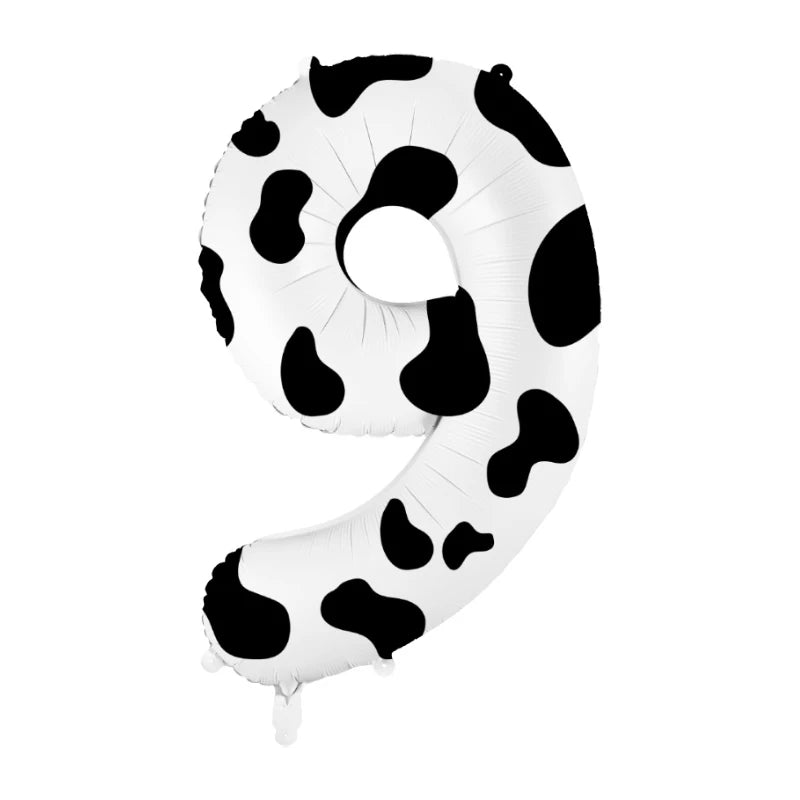 Cow Print Number Balloon 40Inch Cow Themed Kids Birthday Party Supplies Decoration Cowgirl Farm Baby Shower Wedding