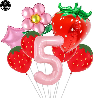Ballons anniversaire | Thème Fraise
