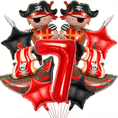Ballons Anniversaire Pirate | Lot de 9 pièces