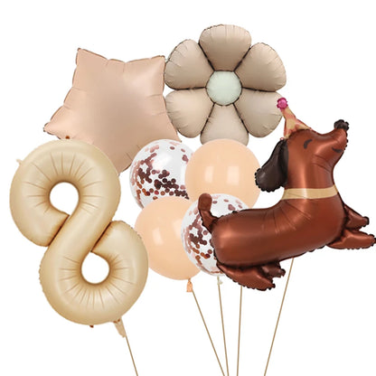 Ballon Anniversaire Chien | Lot de 8 Pièces