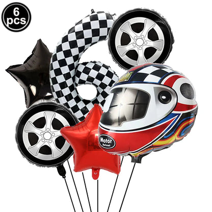 Ballons anniversaire | Thème Casque de Moto | 6 pièces