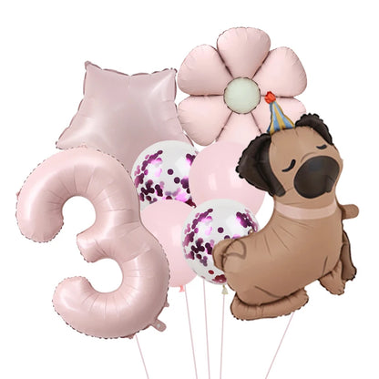 Ballon d'anniversaire chien | Kit Complet 8 Pièces