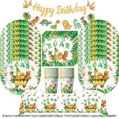 Décoration table pour anniversaire | Dinosaure 62 pièces
