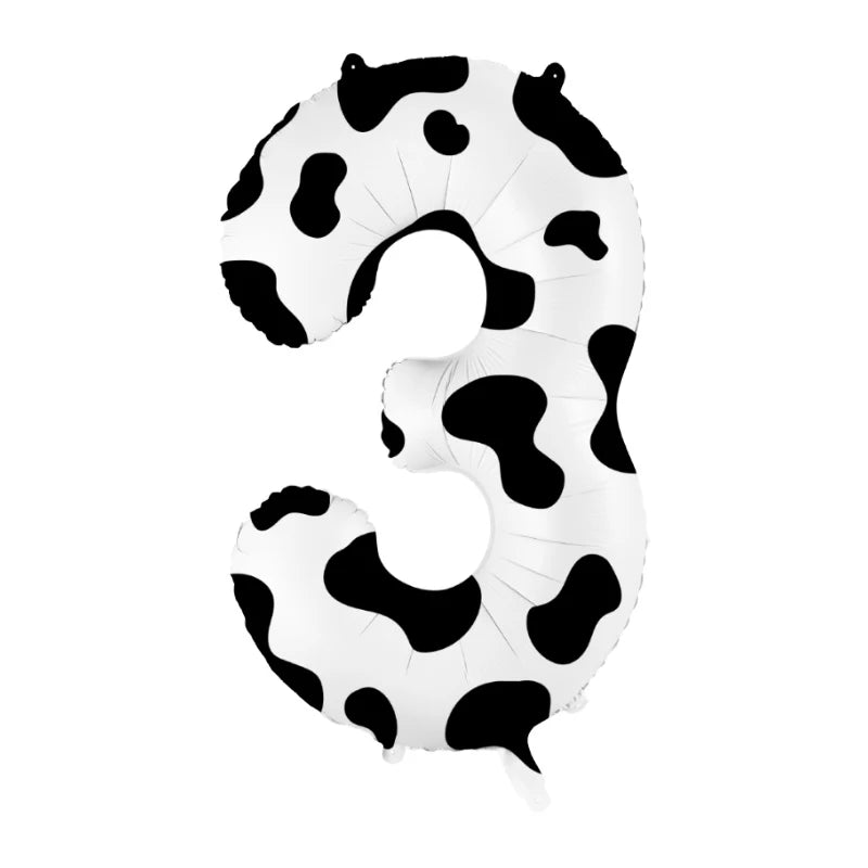Cow Print Number Balloon 40Inch Cow Themed Kids Birthday Party Supplies Decoration Cowgirl Farm Baby Shower Wedding