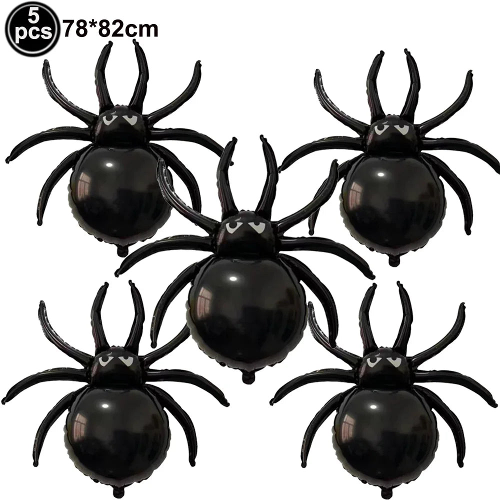 Ballons Halloween Araignées Géantes | Lot de 5