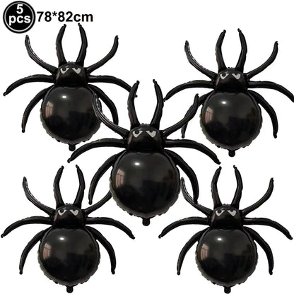 Ballons Halloween Araignées Géantes | Lot de 5