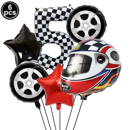Ballons anniversaire | Thème Casque de Moto | 6 pièces