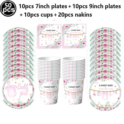 Décoration Table Baby Shower Fille| 50 Pièces