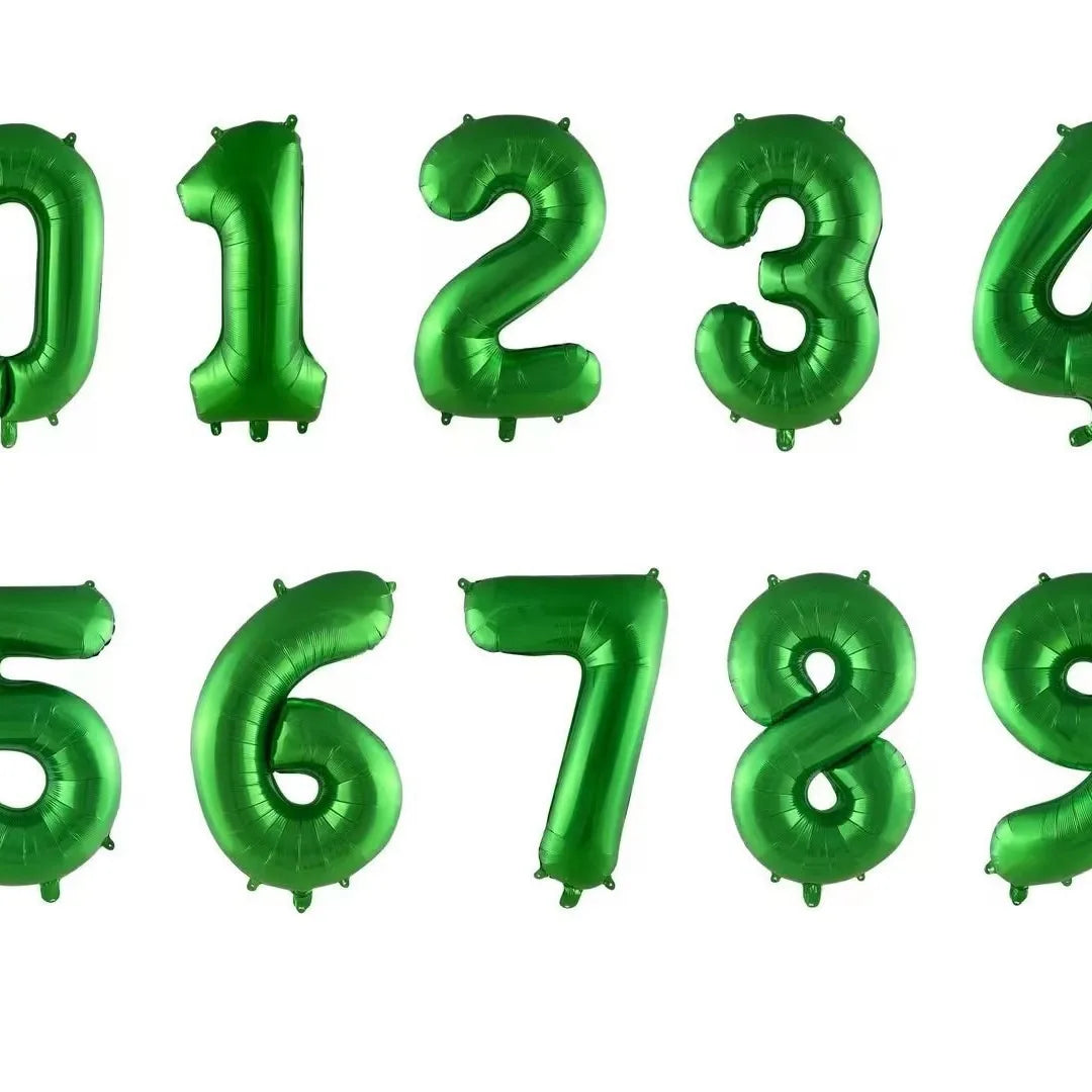 Ballon chiffre | Vert | 32 pouces | 0 à 9