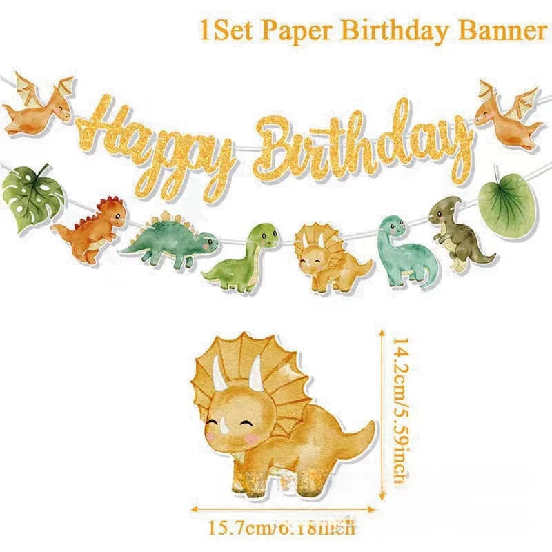 Décoration table pour anniversaire | Dinosaure 62 pièces