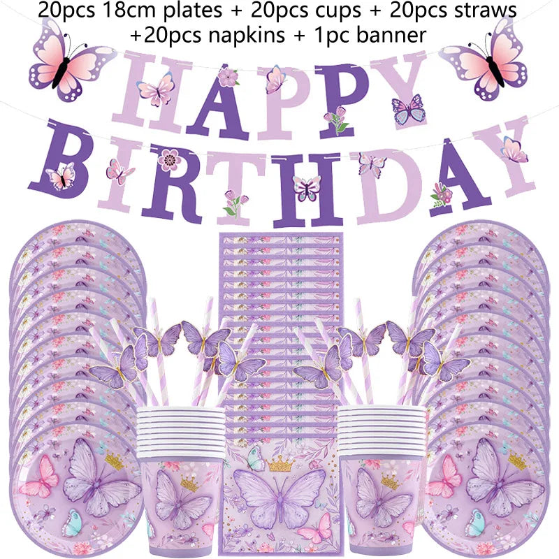 Decoration table pour anniversaire | Papillon 81 pièces
