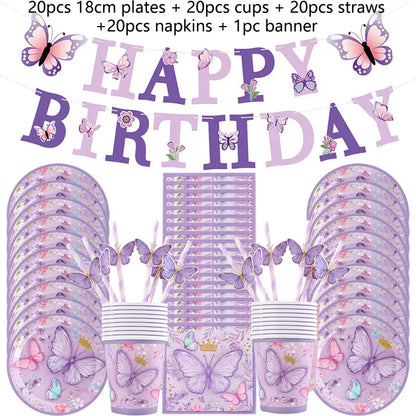 Decoration table pour anniversaire | Papillon 81 pièces