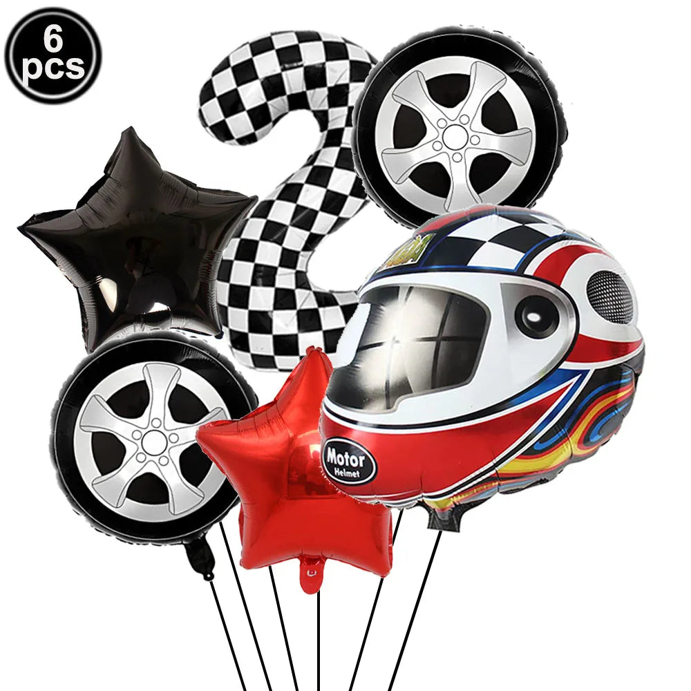 Ballons anniversaire | Thème Casque de Moto | 6 pièces