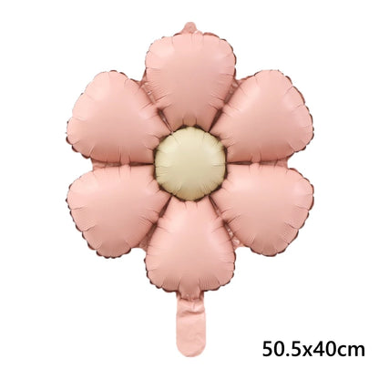 6pcs 50.5x40cm Matt Pink Candy Daisy Balloon Aluminum Foil Balloon Girl Baby Shower Birthday Party Wedding Decoration