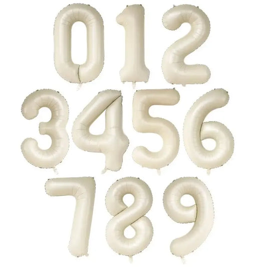 Ballon chiffre | Crème | 40 pouces | 0 à 9