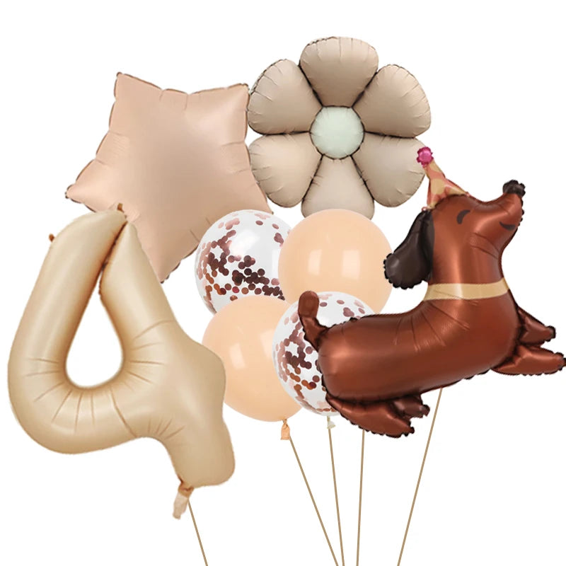 Ballon Anniversaire Chien | Lot de 8 Pièces