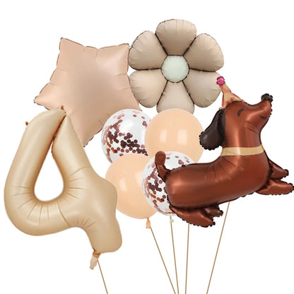 Ballon Anniversaire Chien | Lot de 8 Pièces