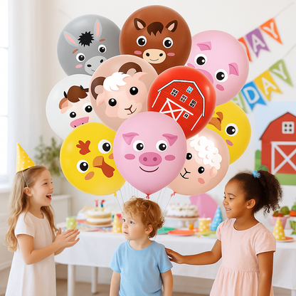 ballon anniversaire animaux ferme latex enfant gateau