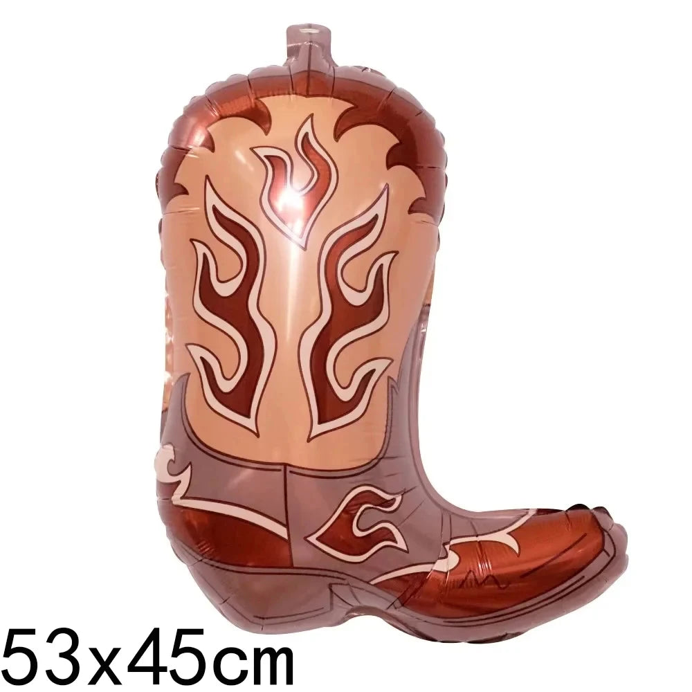 ballon anniversaire botte cowboy brun dimension