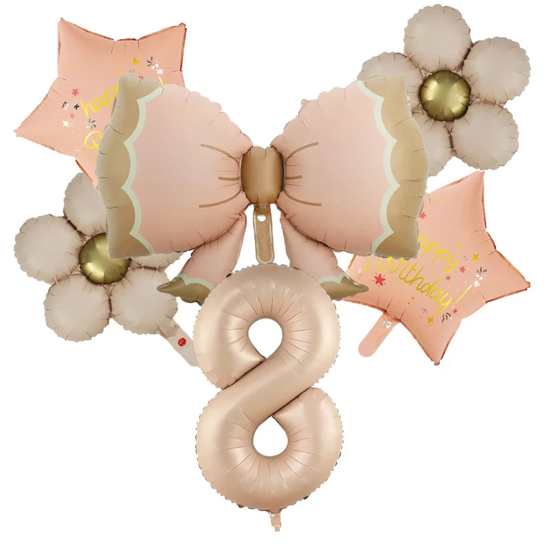 ballon anniversaire boucle etoile fleurs chiffre8