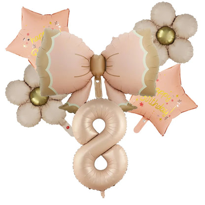 ballon anniversaire boucle etoile fleurs chiffre8