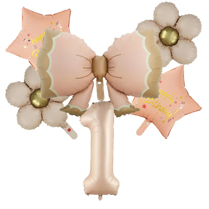 ballon anniversaire boucle etoile fleurs chiffre1