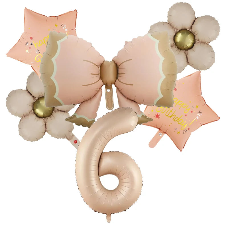 ballon anniversaire boucle etoile fleurs chiffre6