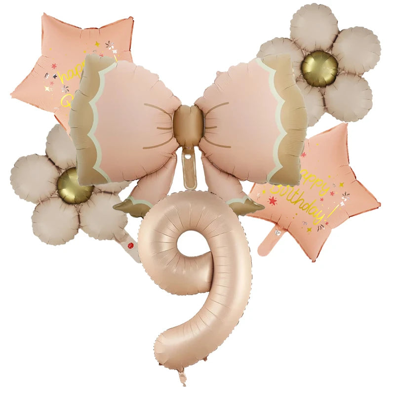 ballon anniversaire boucle etoile fleurs chiffre9