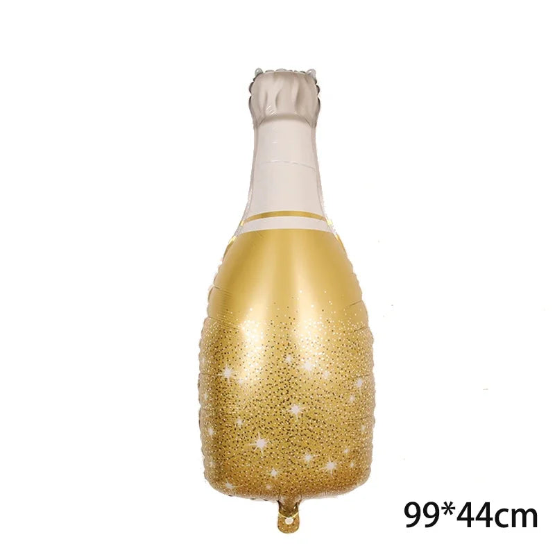 ballon anniversaire bouteille champagne gold