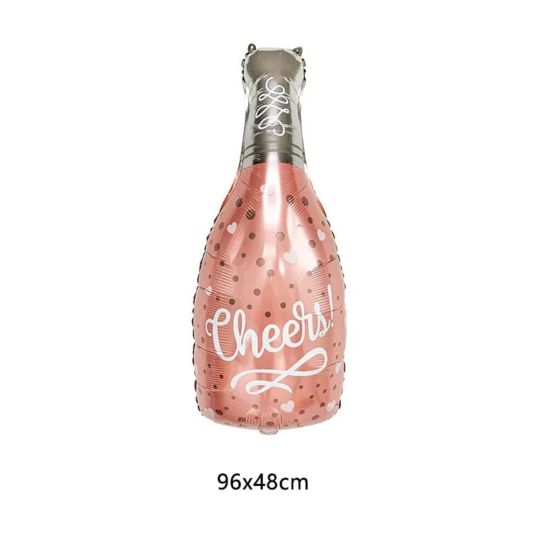  ballon anniversaire bouteille champagne rose gold cheers